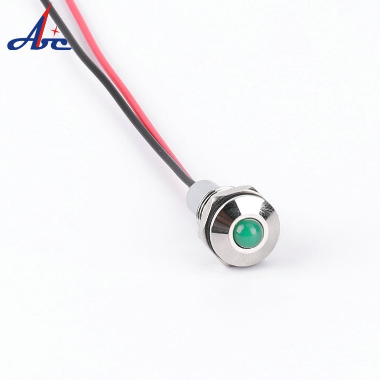 Mini lampe de bateau étanche à 12v 10mm avec boule métallique et 150mm câbles, lampe de signalisation d'avertissement, voyant d'équipement électrique
