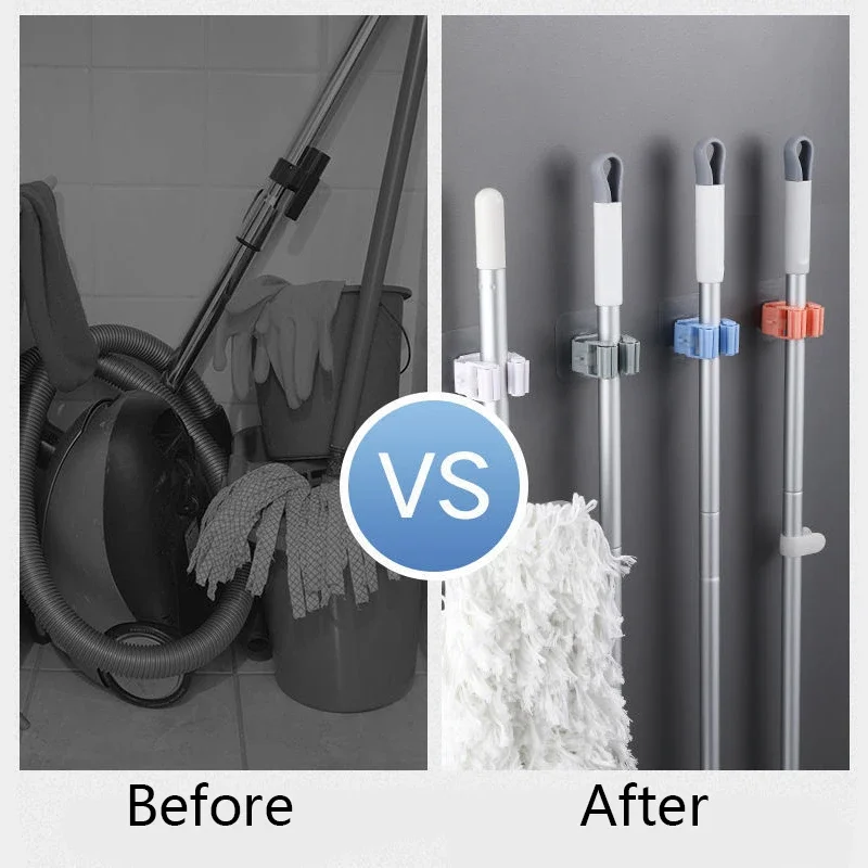 Stojak na mopa Akcesoria łazienkowe Półka naścienna Organizer Hak Uchwyt na miotłę Wieszak za drzwiami / na ścianach Narzędzie robić przechowywania w kuchni