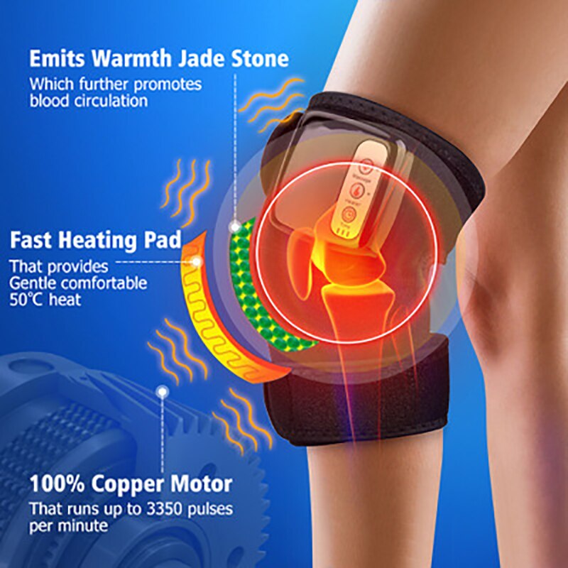 Electric Far infrared Heating Knee Massager Physiotherapy Arthritis Pain Therapy Machine Vibration Device for Legs Joint Massage