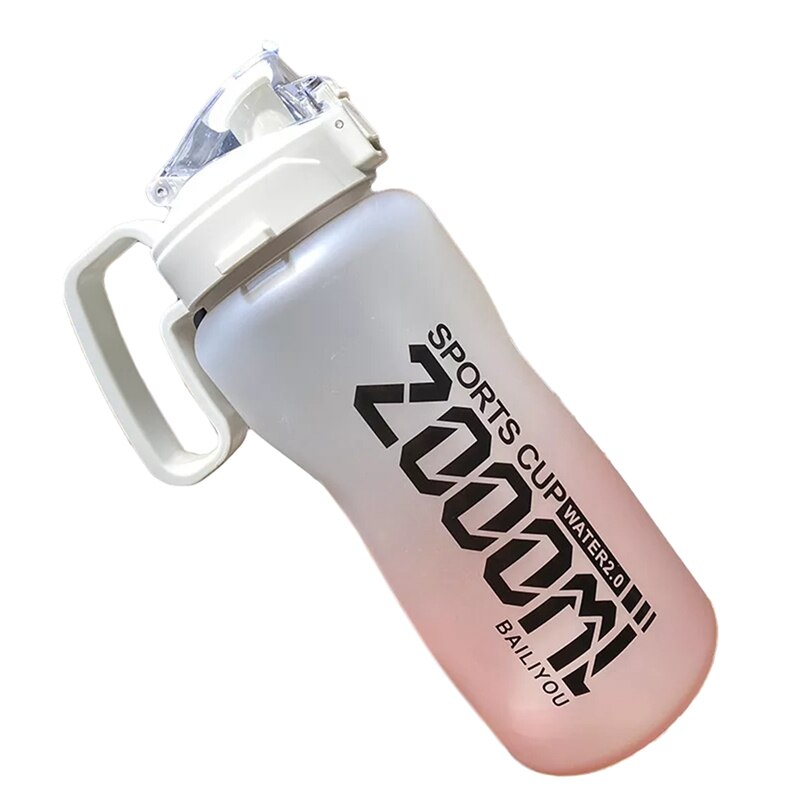 Borraccia sportiva mezzo gallone/68 una volta con cannuccia viaggi tutto&#39;aperto arrampicata bottiglie d&#39;acqua per biciclette tazze da palestra: avorio