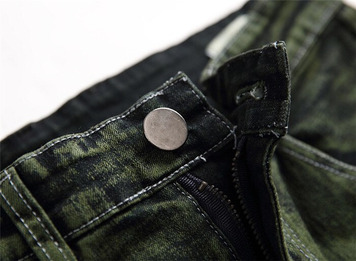 Mandlige mænd casual stretch slim jeans herre pencil bukser skinny grønne jeans herre størrelse 28-40