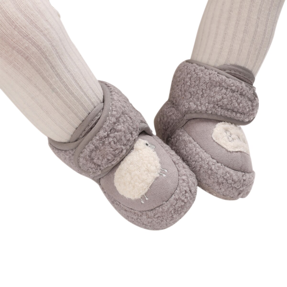 Imcute Jongens Slippers Meisjes Baby Leuke Schapen Kids Laarzen Zacht Katoen Peuter Eerste Crib Schoenen: Grijs / 7-12 Months