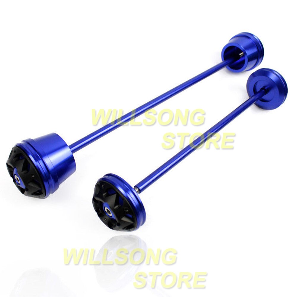 Voor/Achter Wiel Protector As Vork Crash Slider Voor Yamaha Mt/Fz 07 XSR700 Tracer700 MT07 Moto Kooi -17 Falling Bescherming: Blue