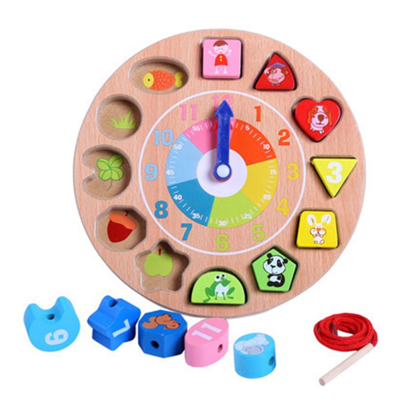 Educatief Houten Klok Leren Sorteren Klok Puzzel Cognitie Spelen Speelgoed Voor Kinderen Peuters Baby