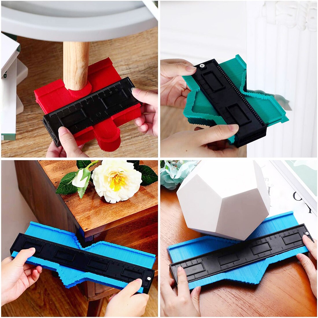 12/25cm Contour Gauge Profile Copy Gauge Ruler Metric Inch Marking Gauge Shape Duplicator Tiling Laminate Tiles Measuring Tool