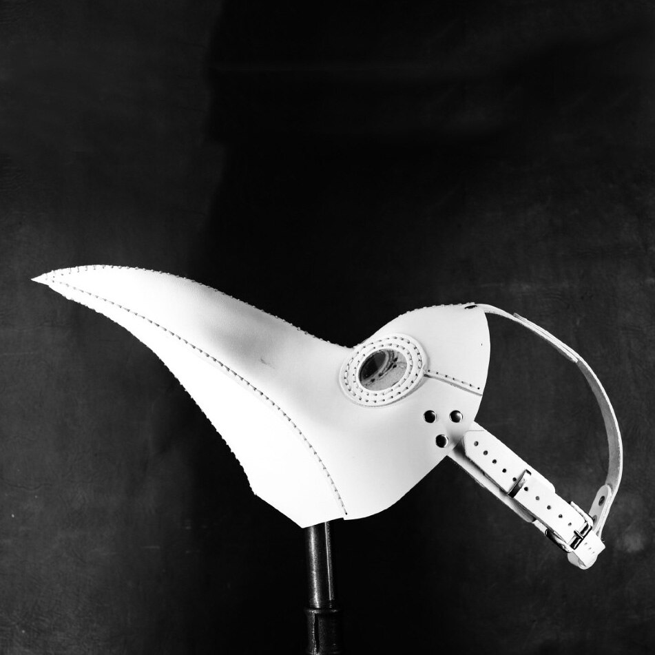 Becco di uccello Maschera Peste Medico Manuale di Cuoio Piatto Modello di Disegno