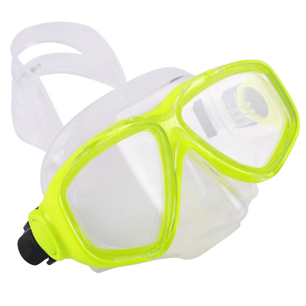 Dykning simning scuba mask skyddsglasögon ansikte härdat glas anti-dimma undervattensfäste för unisex vuxna: Gul