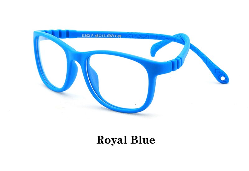 Gafas de bloqueo de luz azul para niños, lentes ópticas de ordenador de silicona transparentes para niños, gafas de luz azul: Roral Blue