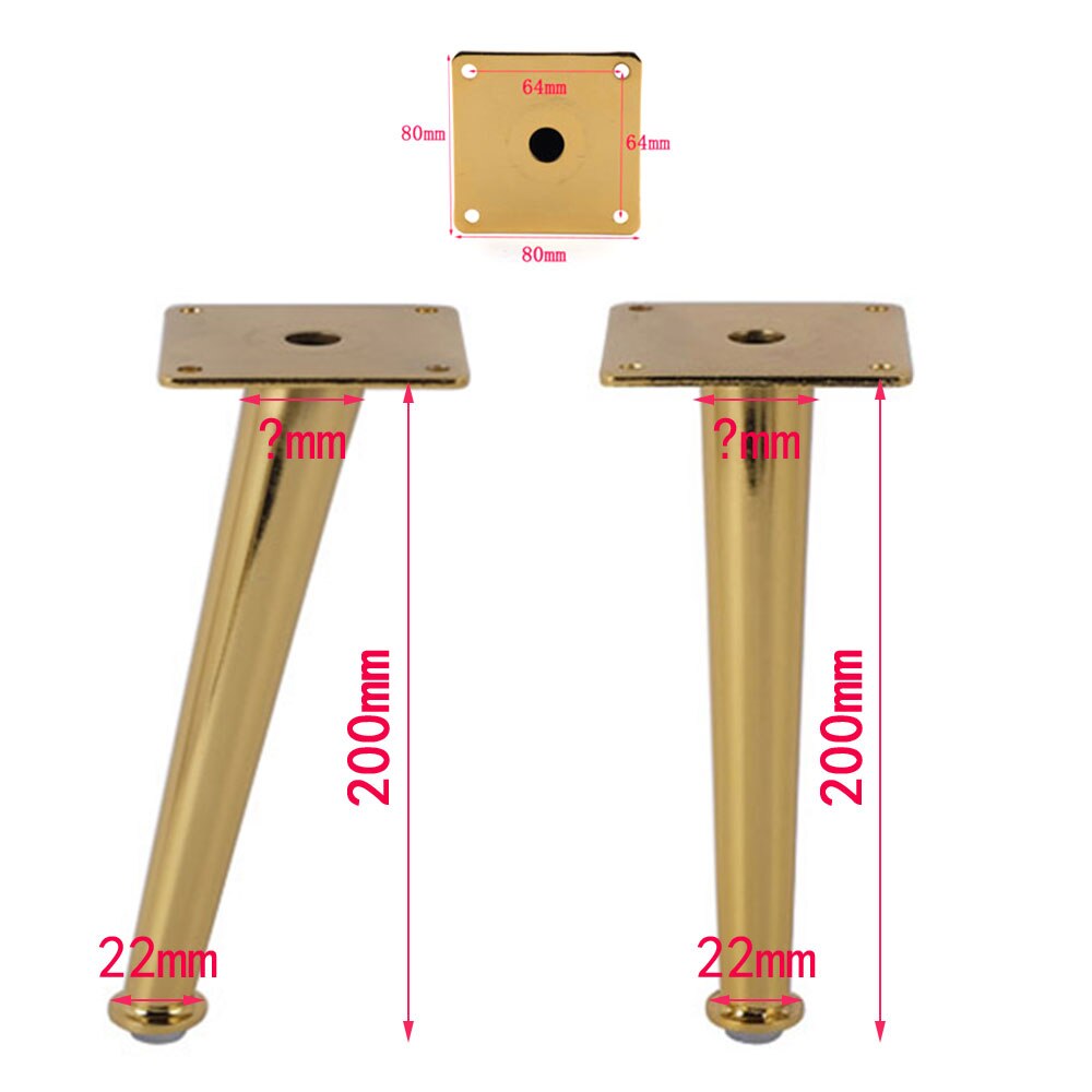 Pieds de meuble en métal doré, 20CM de hauteur