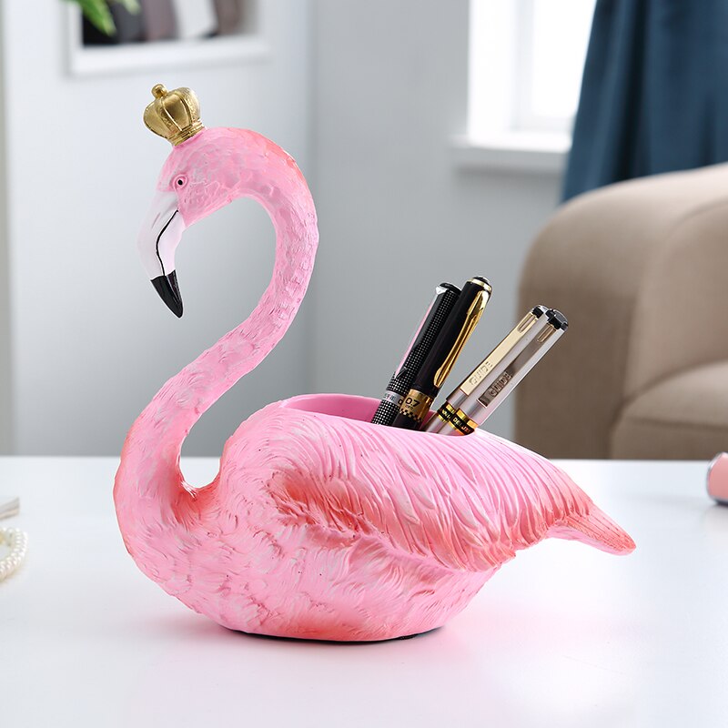 pink flamingo desktop pen holder Desk Organizer: 1