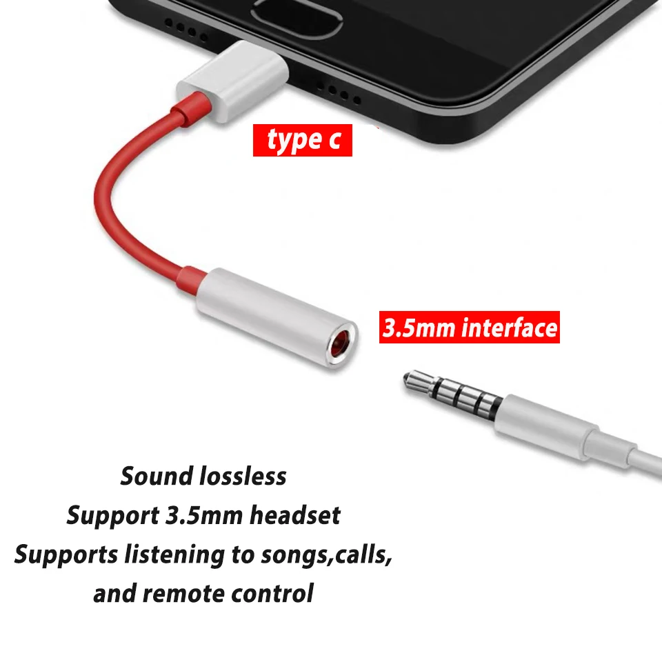 Câble d'origine Oneplus Type C vers 3,5 mm One Plus USB C à 3. Adaptateur audio 5 Jack Aux One plus 12 ouvert Nord CE 3 10 11 9t 9 Pro 8
