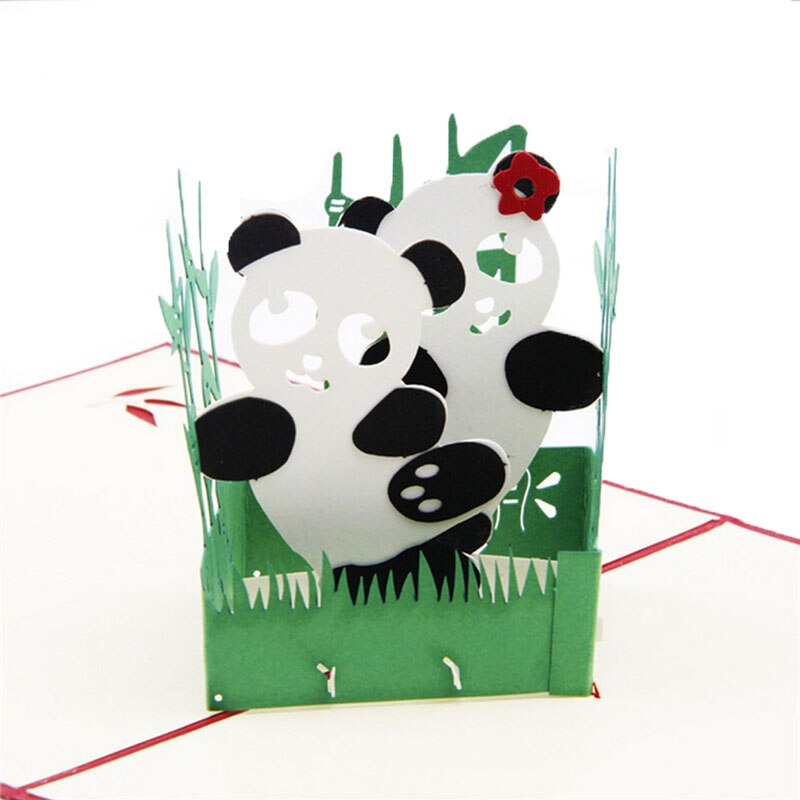 Panda Symbol Peace 3D Pop Up Card Friendship Childrens Day Happy Birthday Easter