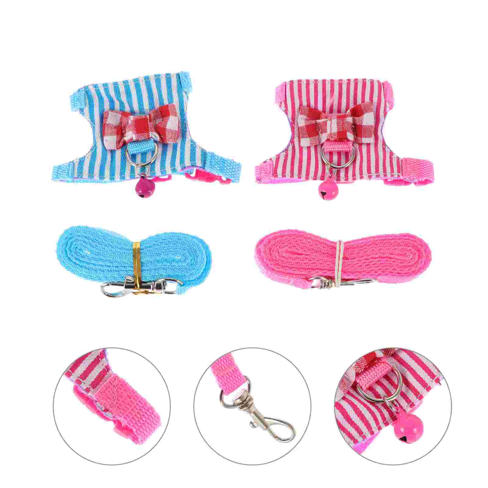 2 Sets of Portable Rat Harness Comfortable Hamster Harness Adjustable Hamster Leash: Assorted Color 1