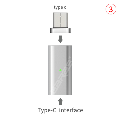 GARAS Type-C To Micro/For iPhone Magnetic Adapter For iPhone/Android 3in 1 Data Cable Converter Adapter Type C To Micro USB C: TypeC to type c