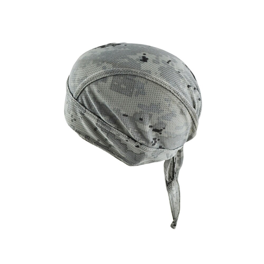 Helisopus pirat hat camouflage mønster mesh åndbar lang hale cap unisex pandebånd mænd biker cap: Lysegrå