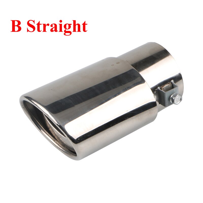 63Mm Auto Omgebouwd Uitlaat Tail Tip Pipe Enkele Outlet Keel Auto Universele Rvs Ronde Pijp Uitlaat Demper: B Straight