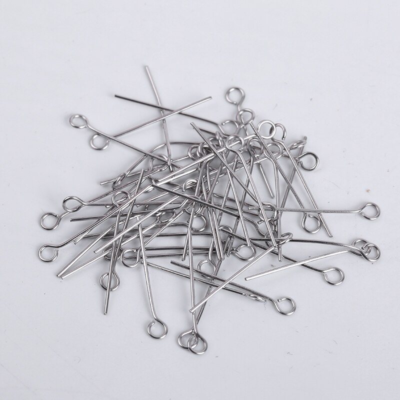 Lote de 100 unidades de alfileres dorados y plateados de acero inoxidable para joyería, accesorios de joyería Diy, aretes de borla, alfileres para la cabeza para suministros de joyería