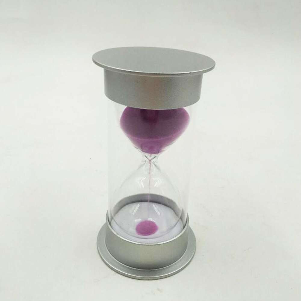Simple Cylinder Sand Hourglass 30 Minutes Sand Timer Sandglass Hourglass (Silver and Blue)