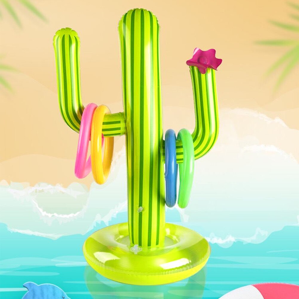 Toss Spel Met 4 Ring Plezier Zomer Familie Speelgoed Accessoires Strand Zwembad Kinderen Volwassenen Party Pvc Outdoor Opblaasbare Cactus