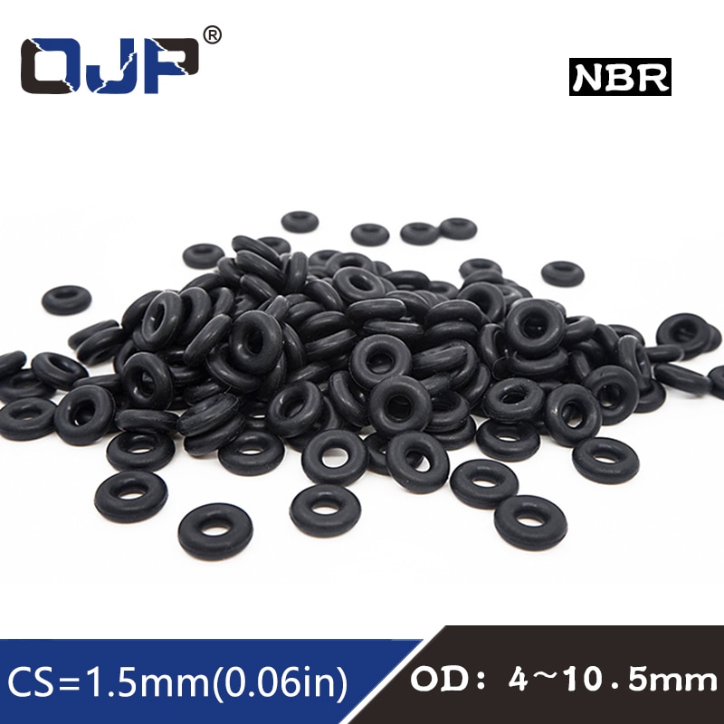 50 stk/partij Rubberen Ring NBR Afdichting O Ring CS 1.5mm OD4/4.5/5/5.5/6/6.5/7/7.5/8/8.5/9/9.5/10/10.5mm O-Ring Afdichting Pakking RingWasher.-