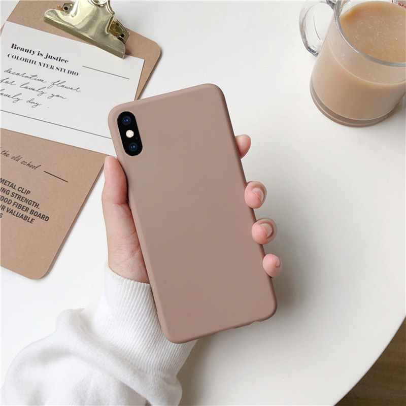 Braune matt Handyhülle für iPhone 15 14 13 12 11 Profi XS Max XR X 8 7 6S 6 Plus SE 5 5S Silikonhüllen einfarbig weiche TPU-Abdeckung