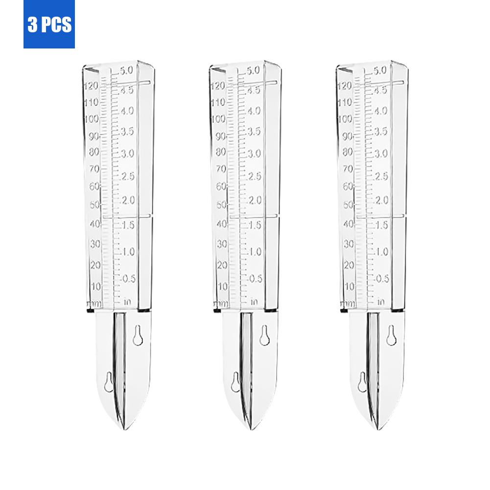 3PCS Rain Gauge with Double Scale 5 Inch Capacity Garden Lawn Household Plastic Rainwater Measuring Device for Garden Lawn Yard: Default Title