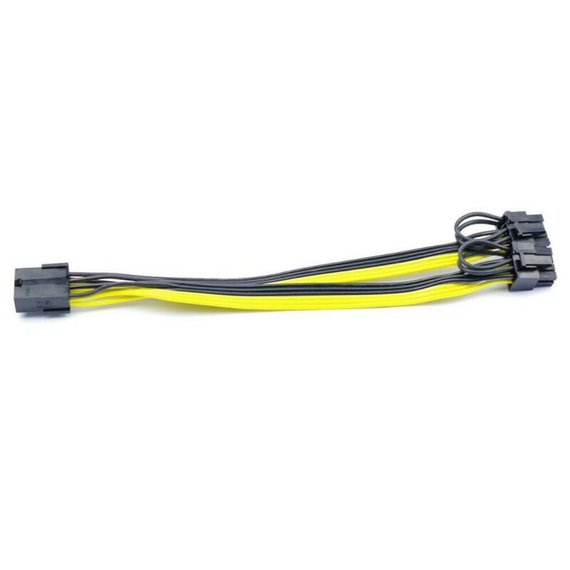 10Pcs 8 Pin PCI Express to Dual PCIE 8 (6+2) Pin Power Cable 20cm Graphics Card PCI-E GPU Power Data Cable Splitter