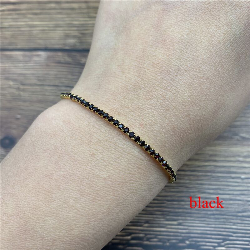 1 Pcs Rhinestone Bracelets Dainty Stacked Bracelets Elastic Bracelets for Women Bracelets: black