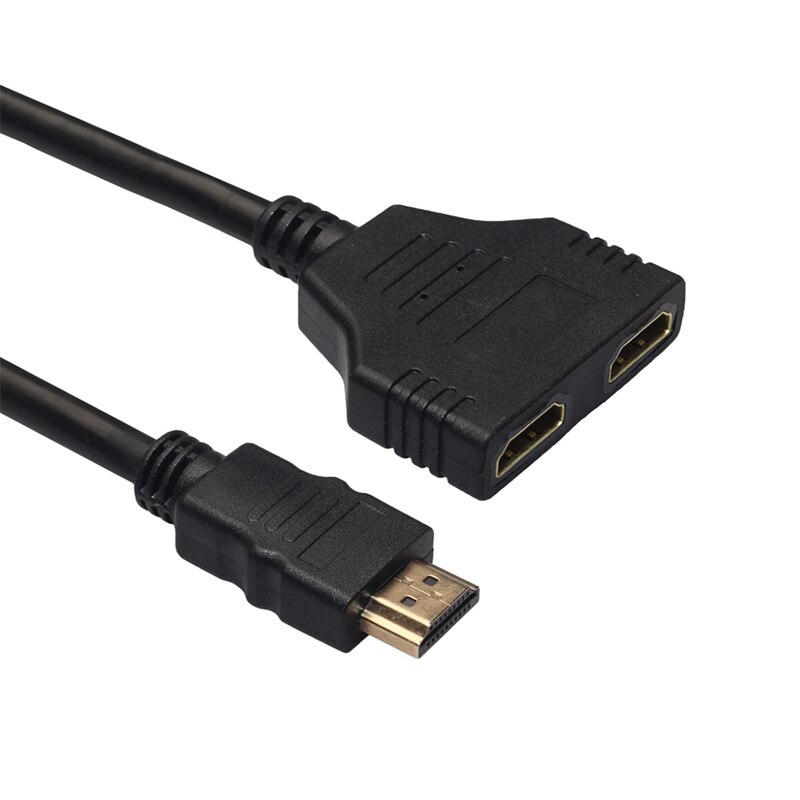 Cable HDMI Splitter Cable 1 Male to Dual HDMI 2 Female Y Splitter Adapter in HDMI HD LED LCD TV 30cm