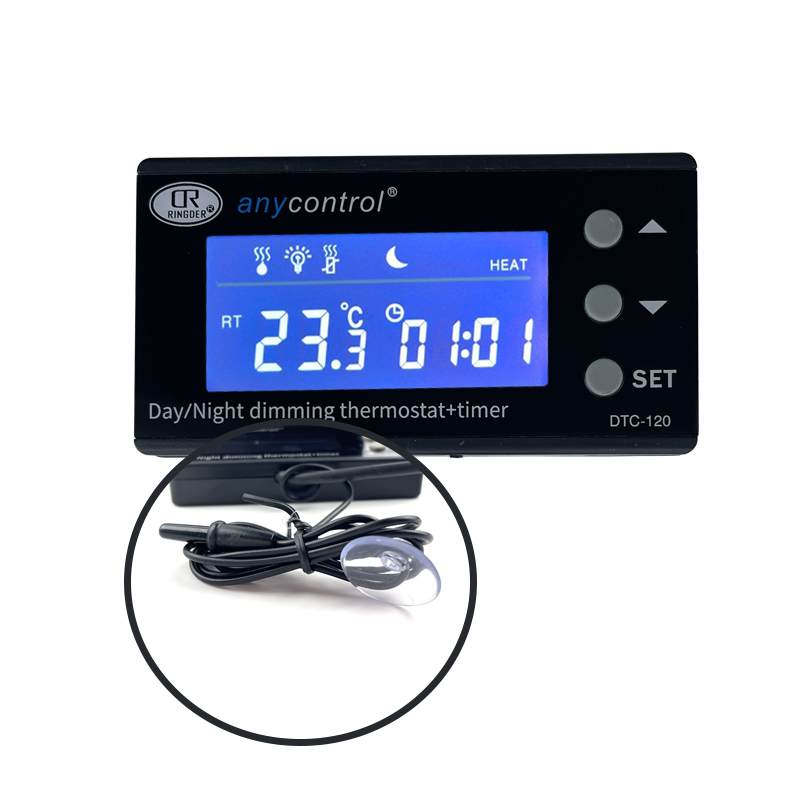 LCD Digital Display Reptile Pet Thermostat For Terrarium High Precision Probe Temperature Controller With Timer Amphibian