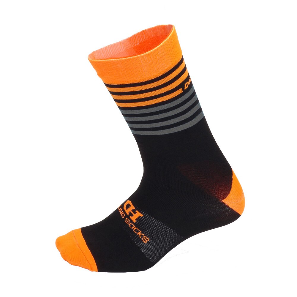 DH SPORT Professionele Fietsen Sokken Beschermen Voeten Ademend Wicking Sok Outdoor Racefiets Nylon Sokken Fiets Accessoires: Oranje