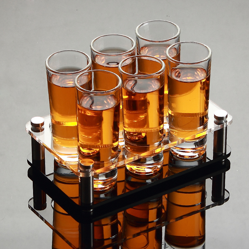 Spiritus shotglas sæt med holder hylde  b52 bomber regnbue cocktail vinglas husholdningsbar ktv club party bullet cup: C 6 kopper  (60ml)