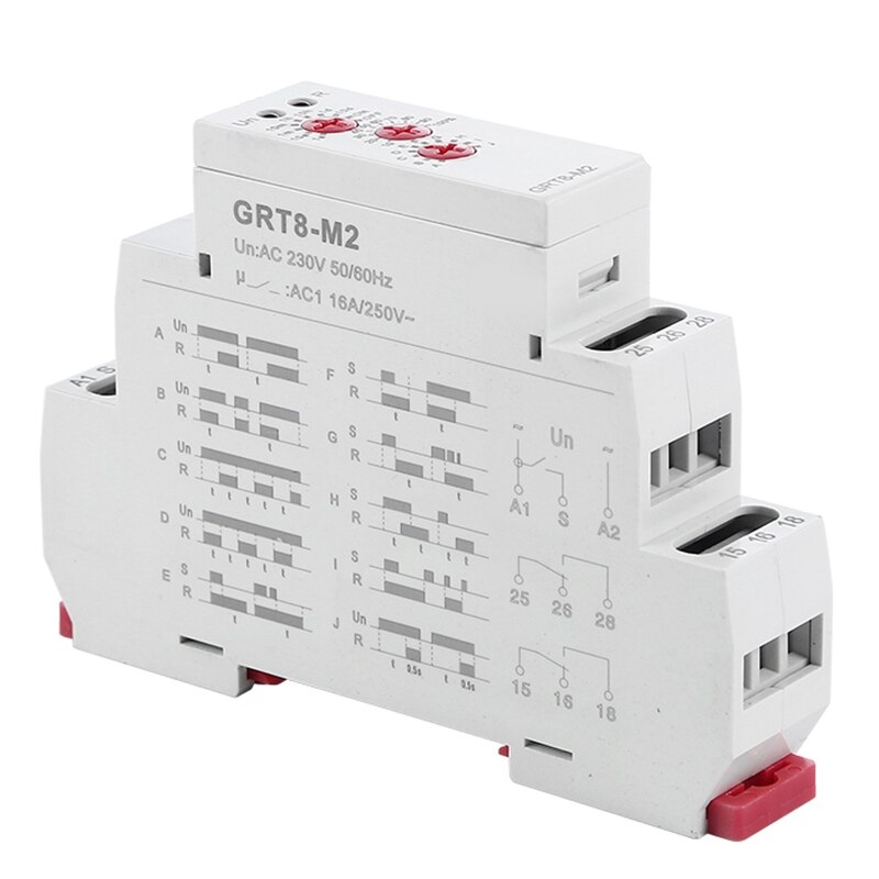 GRT8-B1 Relais 16A 230V - Zeitschalter Mit Ausschaltverzögerung 0,1s-10 Tage