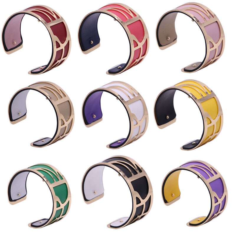 Slakkenhuis Manchet Armbanden Armband met Goud Kleur Manchette Armband Femme Acier Omkeerbare Lederen Georgette Armband Sieraden