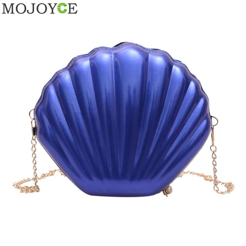 Märke crossbody väska sweet shell kedja axelväska clutch bag tjej budbärare väska handväska