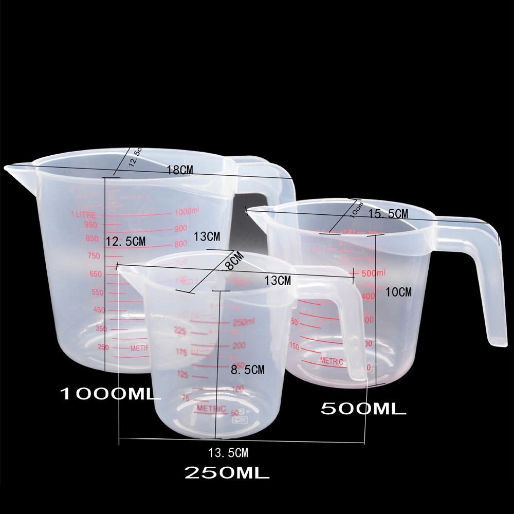Plastic Measuring Cup Jug Pour Spout Surface Kitchen Tool Supplies Cup With Graduated Kitchen