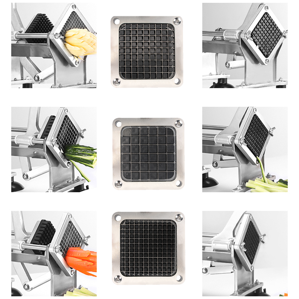French Fry Cutter, Blade Cutting Machine Chips Cutter Parts French Fry Potato Chips Cutters +3 Blades Size, Stainless Steel