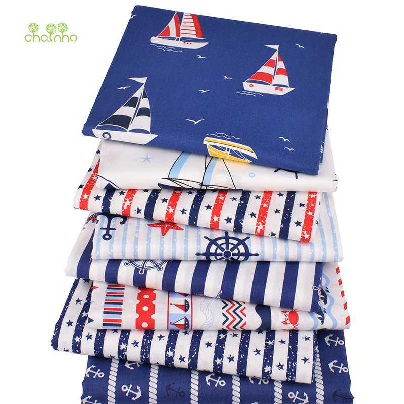 Chainho Oceaan Serie, Gedrukt Twill Katoen Stof, patchwork Doek Voor Diy Naaien Quilten Baby & Kinderen Materiaal, 100x160cm