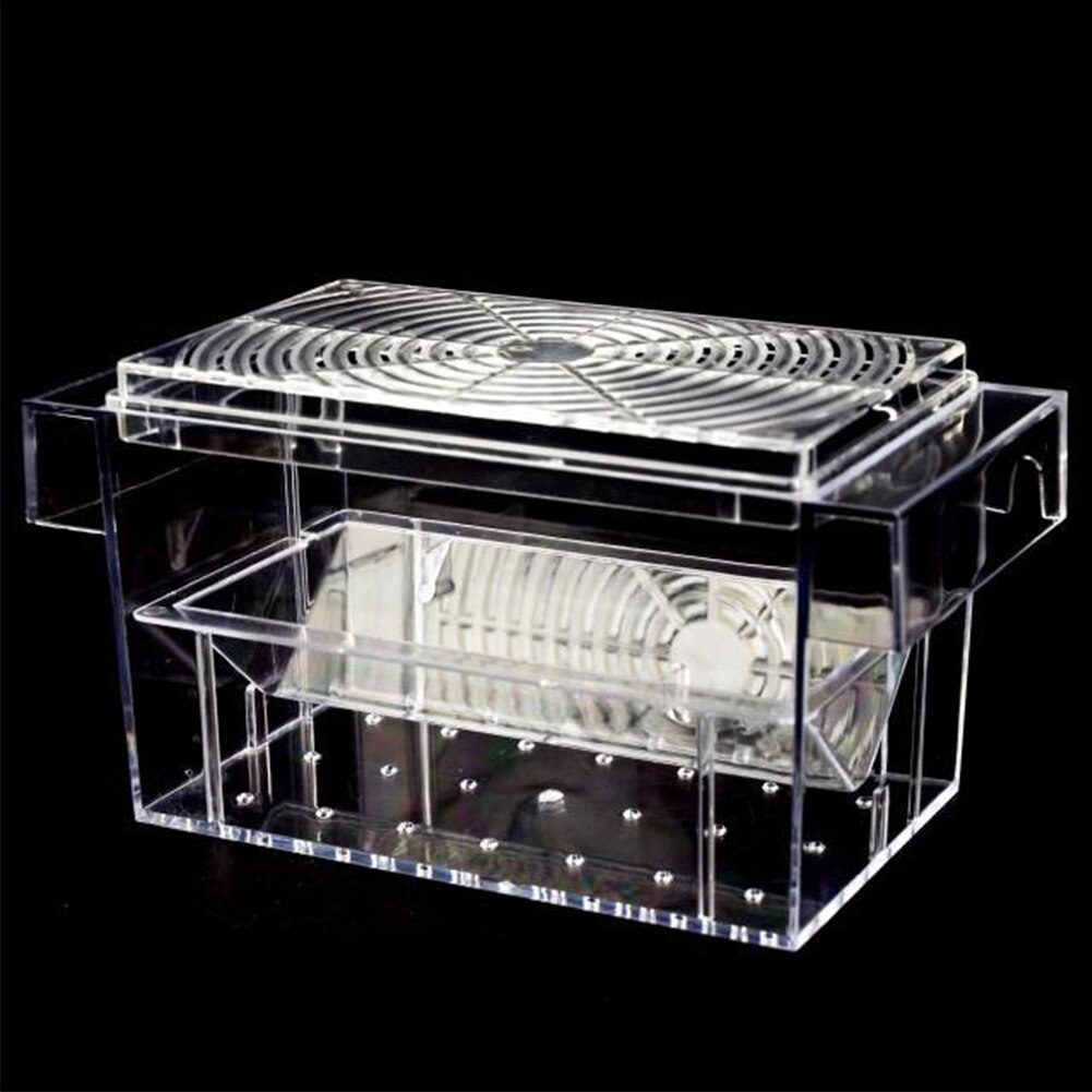 Guppy isolation akvarium rugeri fælde opdrætter yngel flydende kuvøse fiskeopdræt boks gennemsigtig bur mini hus tank