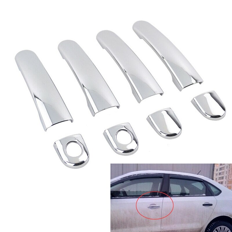 Krom dørhåndtag dæksel trim med 2 nøglehul til golf 4 jetta 4 mk4 passat  b5 polo - 1998-2005: Default Title