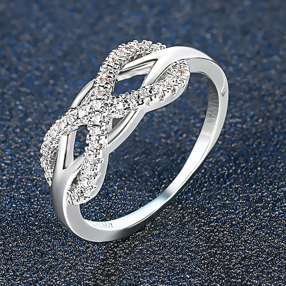 ZHOUYANG Wedding Ring Voor Vrouwen Romantische Eindeloze Liefde Zirconia Hollowout 8 Rose Goud Kleur Party Mode-sieraden R836