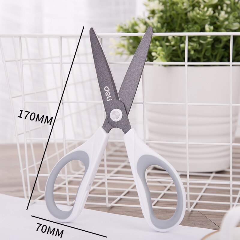 Tijeras con recubrimiento de teflón, tijeras de aleación de acero inoxidable, tijeras de arte para oficina, cinta antiadherente, tijera doméstica: White