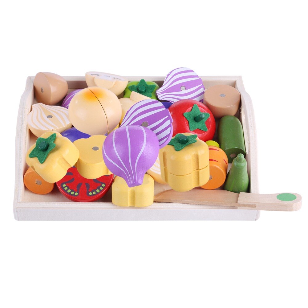 Magnetische Houten Groenten en Fruit Combinatie Snijden Keuken Speelgoed Set Kinderen Play & Pretend Simulatie Playset Kids Fun