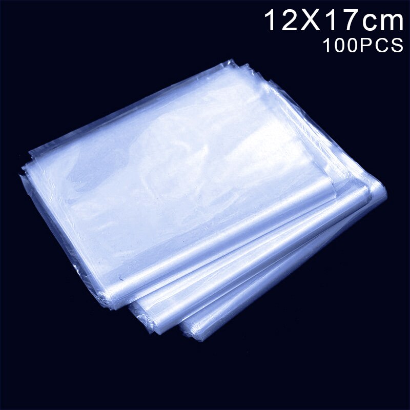 100 pz pellicola termorestringente trasparente PVC termoretraibile imballaggio termoretraibile rotolo sigillante protezione C1: 12x17cm