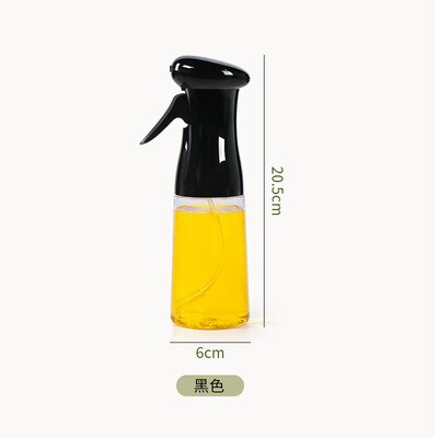 210ml Oil Spray Bottle Kitchen Oil Bottle Cooking Baking Accessories Vinegar Mist Sprayer Barbecue Spray Bottle Cooking BBQ Tool: black