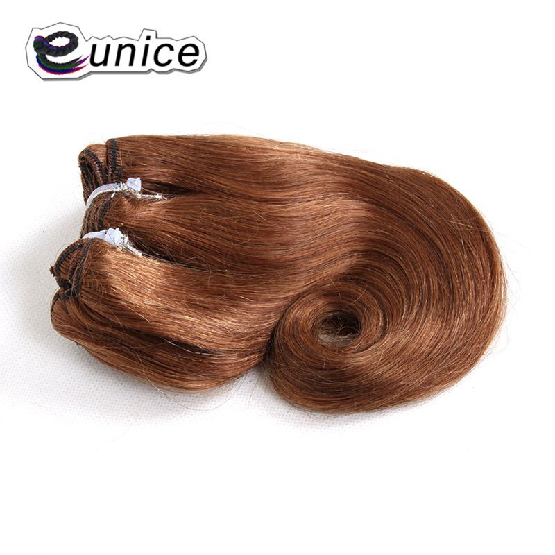 Tissage synthétique deux tons ombré-Eunice | Mèches courtes Body Wave, racines foncées, 8 pouces, 1 lot de 4 pièces, lot de 100 grammes pour femmes: n ° 30