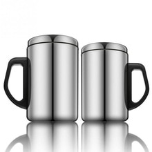 1 stück 350/500 ml draussen Trinken Tasse Edelstahl Thermoskannen Tasse mit Griff Camping Reise Picknick Isolierung Becher #1128