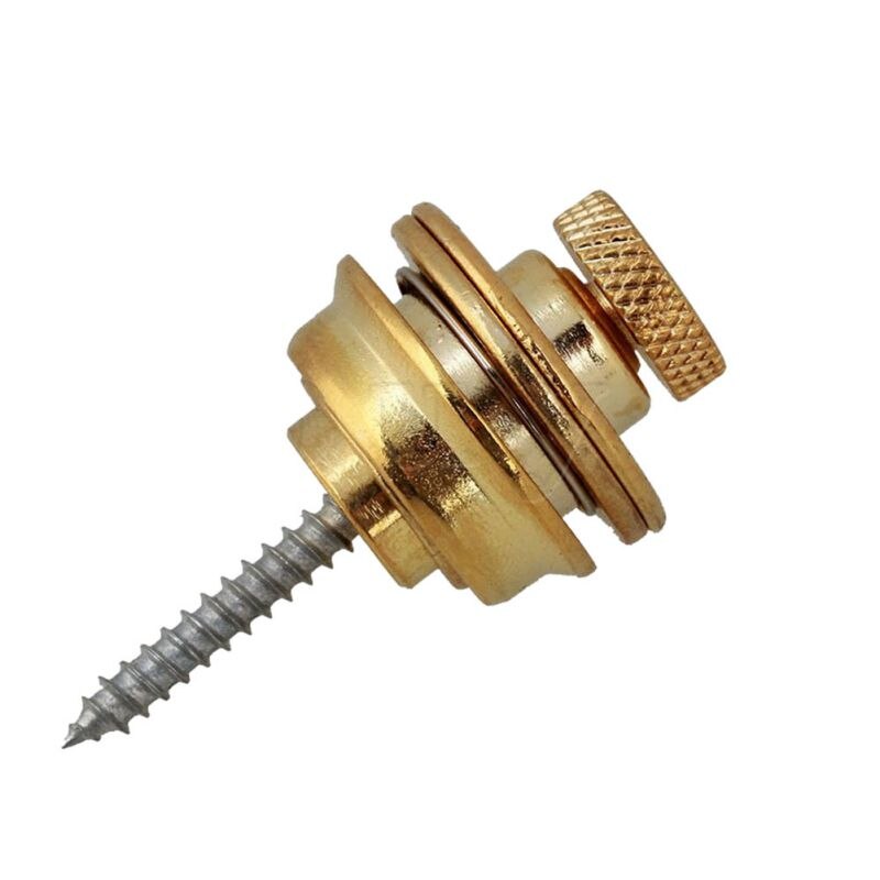Verrou de sangle de guitare chromé, bouton de verrouillage pour toute basse acoustique électrique, vis facile à fixer et à enlever: 2