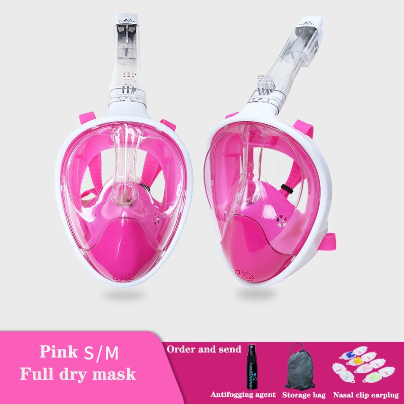 Diving Mask Underwater Scuba Anti Fog Full Face Diving Mask Snorkeling Set Fully Dry Breathing Tube Scuba Diving Mask: color 05