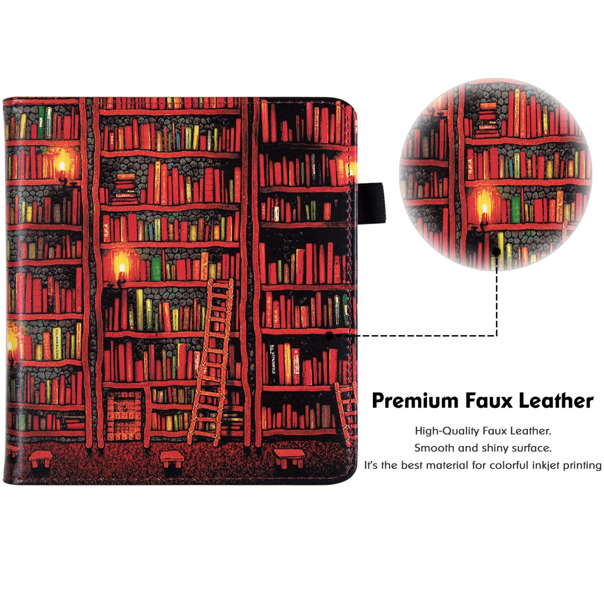 Stand Case voor Kobo Libra 2 eReader uitgebracht, model N418) - Premium PU-lederen hoes met draagriem/Auto Sleep/Wake